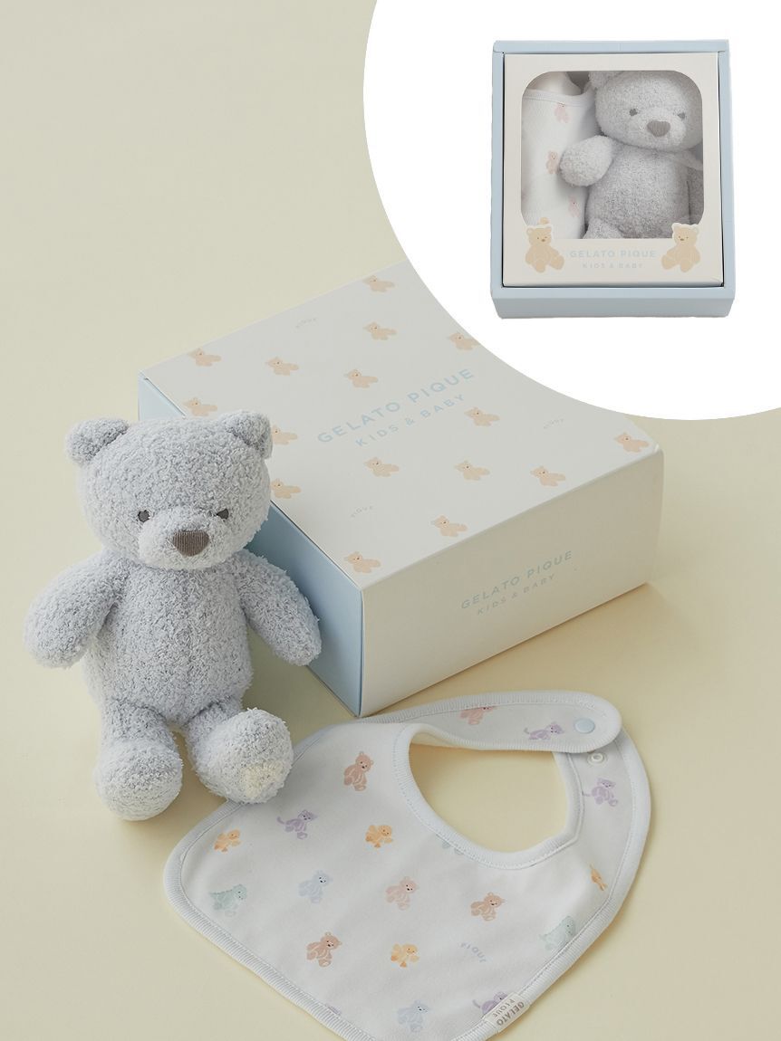 GELATO PIQUE KIDS & BABY「【ラッピング済み】【BABY】ベアぬいぐるみ&スタイ2点セット ギフトBOX」|その他ベビー用品|BLU