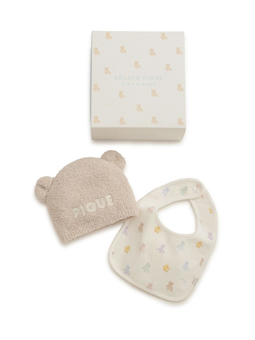 GELATO PIQUE KIDS & BABY「【ラッピング済み】【BABY】ベアニットキャップ&スタイ2点セット ギフトBOX」|その他ベビー用品|