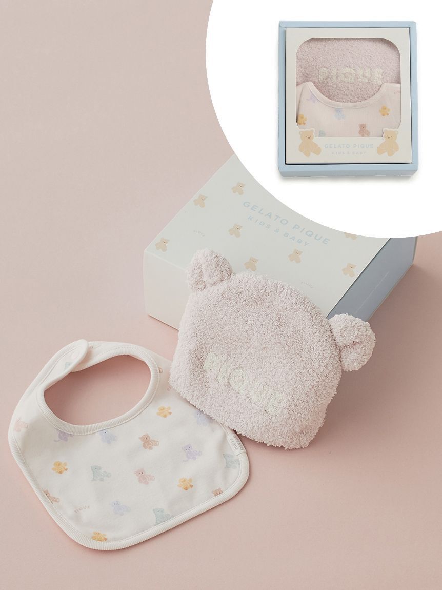 GELATO PIQUE KIDS & BABY「【ラッピング済み】【BABY】ベアニットキャップ&スタイ2点セット ギフトBOX」|その他ベビー用品|PNK
