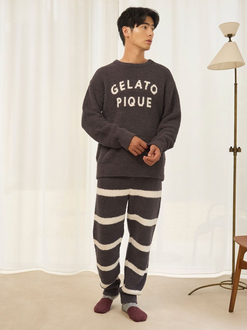 GELATO PIQUE HOMME「【HOMME】パウダーロゴジャガードプルオーバー＆ロングパンツセット」|ルームウェア|