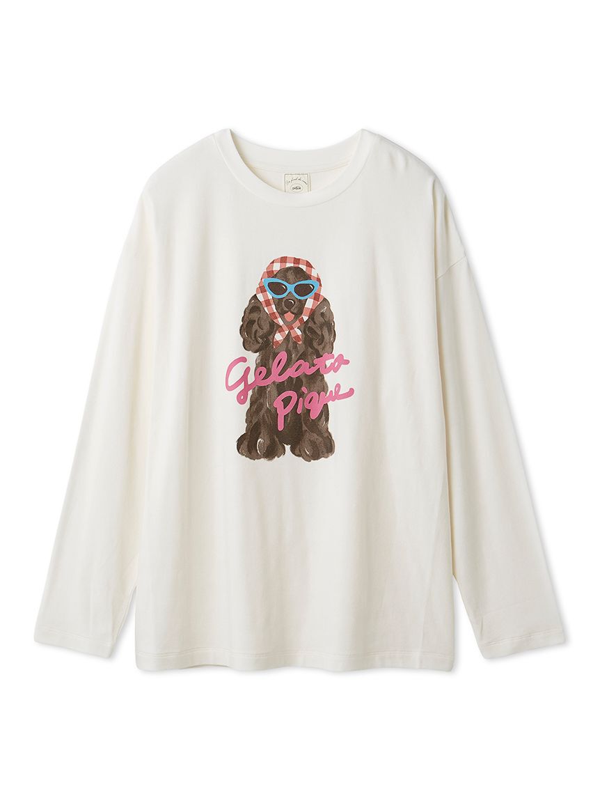 gelato pique「スカーフDOGワンポイントロンT」|ルームウェア|