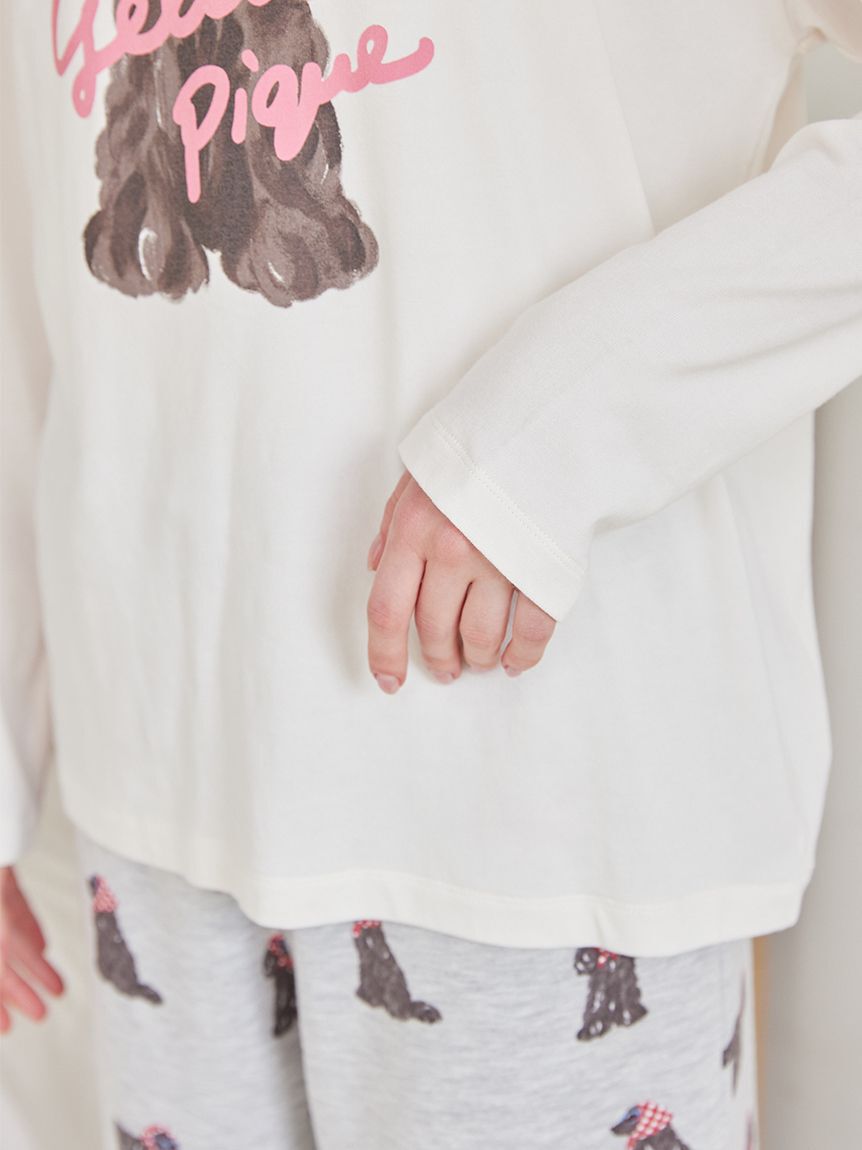 gelato pique「スカーフDOGワンポイントロンT」|ルームウェア|