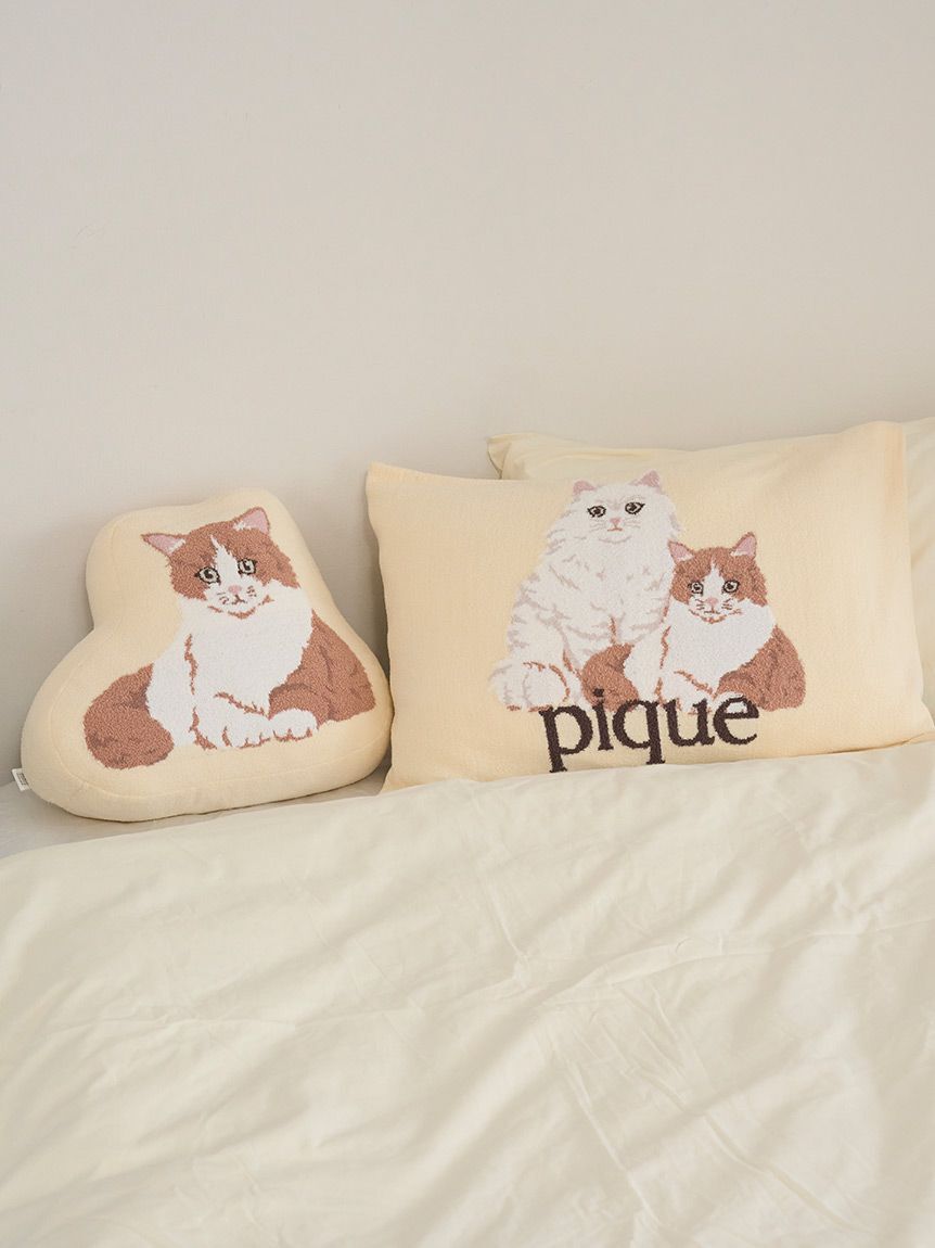gelato pique Sleep「【Sleep】エアリーモコキャットダイカットクッション」|クッション・クッションカバー|