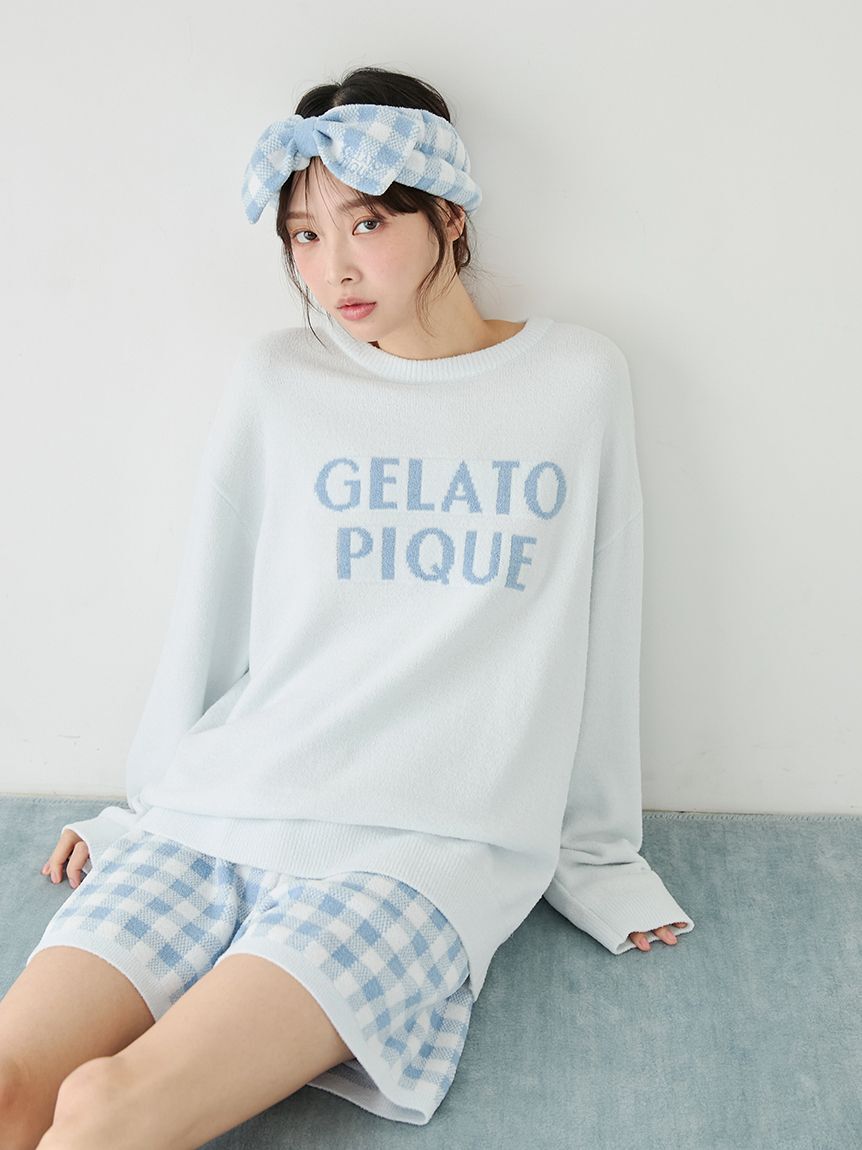 gelato pique「ロゴプルオーバー&チェックショートパンツセット」|ルームウェア|