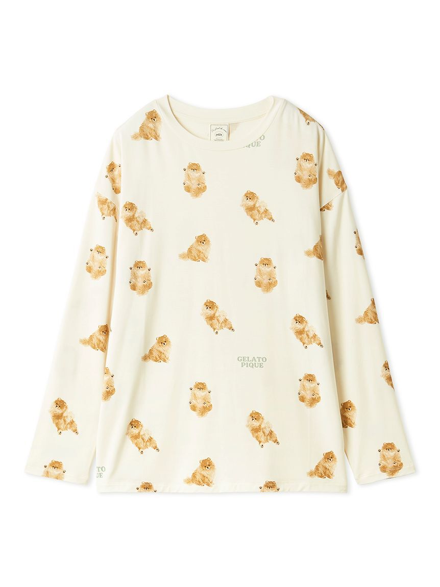 gelato pique「ドッグ柄ロンT」|ルームウェア|