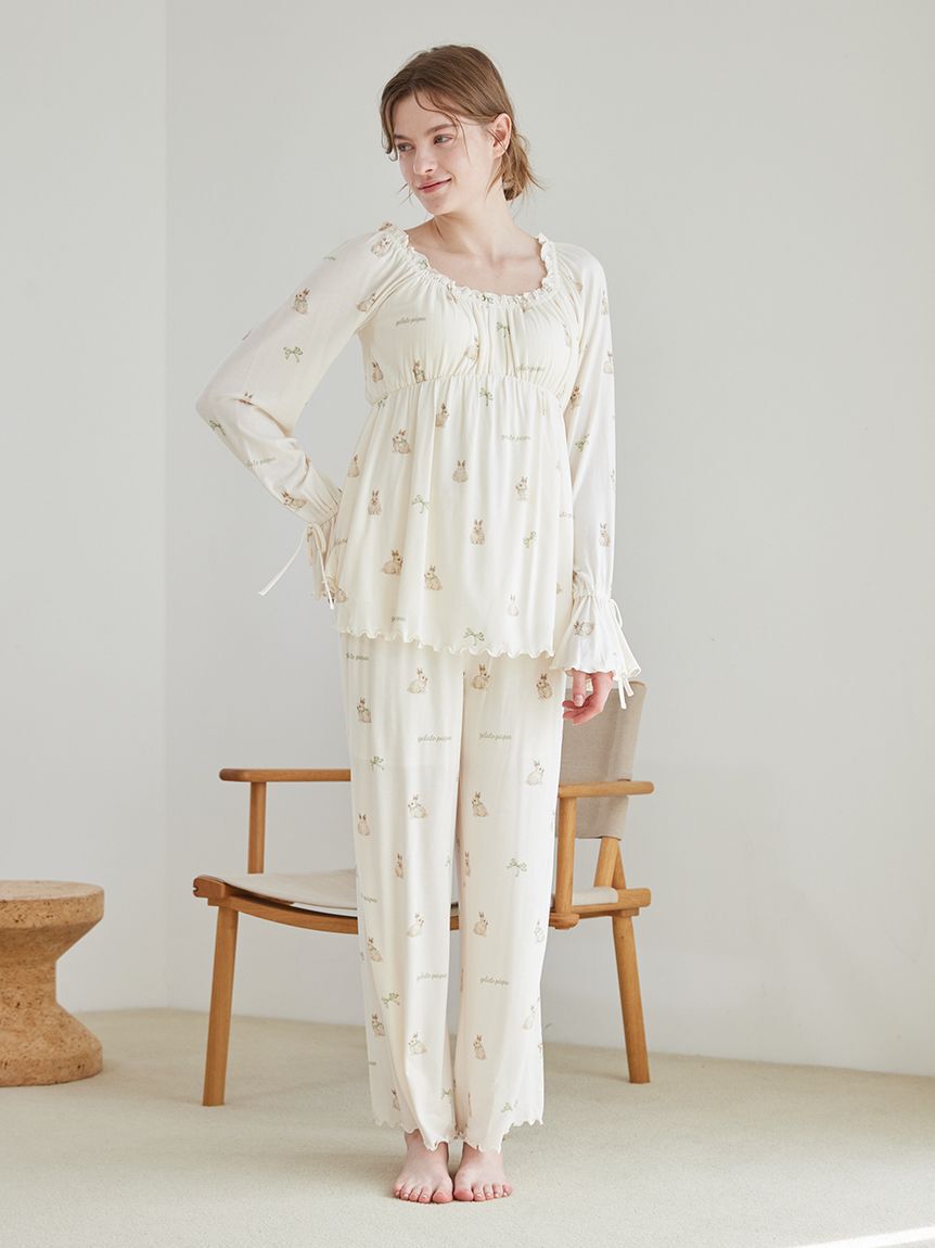 gelato pique「ラビット柄ロングパンツ」|ルームウェア|