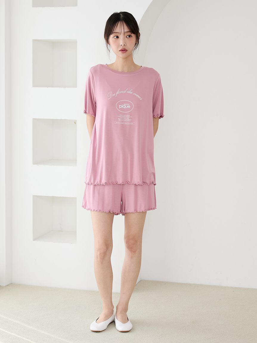 gelato pique「レーヨンロゴメローショートパンツ」|ルームウェア|