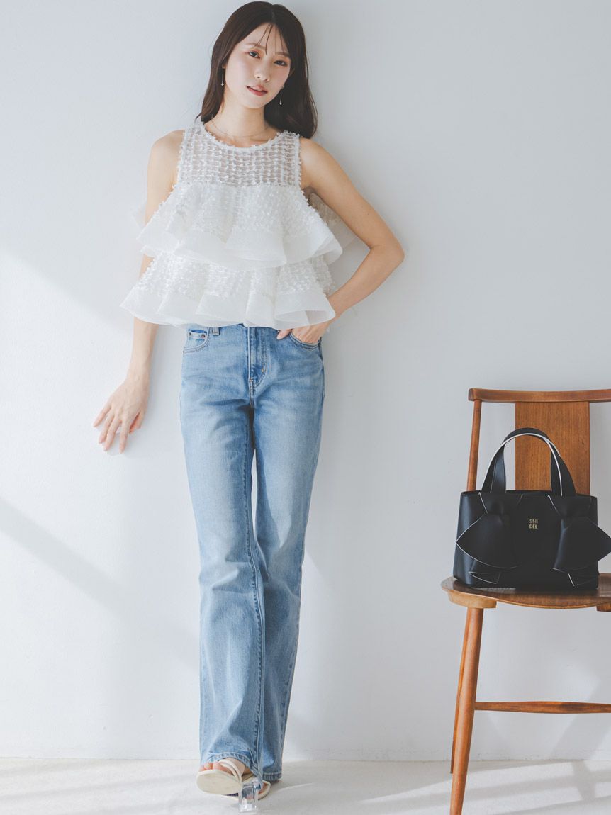 SNIDEL「ラッフルジャガードボリュームブラウス」|シャツ・ブラウス|