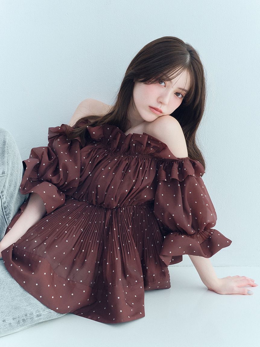 SNIDEL「ボリュームギャザーフリルチュニック」|シャツ・ブラウス|DOT