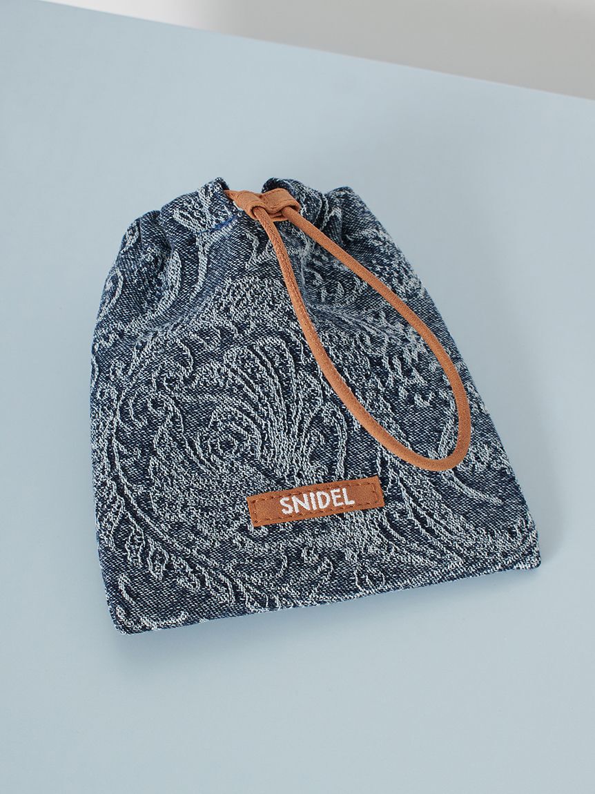 SNIDEL「ドロストリングミニバッグチャーム」|キーケース|NVY
