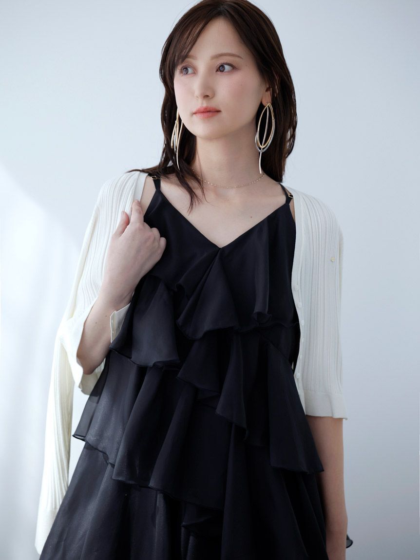 SNIDEL「ヘムフリルランダムリブカーディガン」|カーディガン|