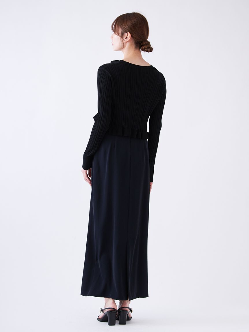 SNIDEL「ヘムフリルランダムリブカーディガン」|カーディガン|