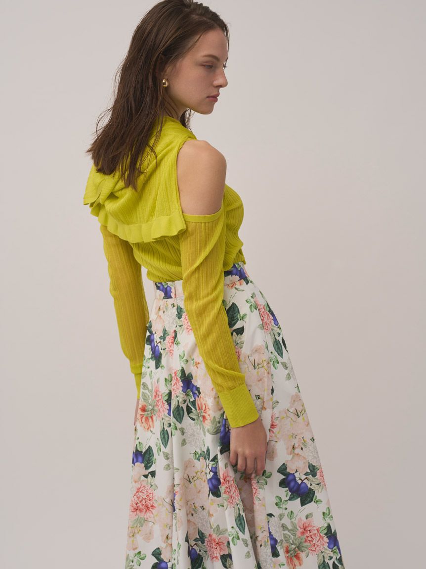 SNIDEL「ヘムフリルランダムリブカーディガン」|カーディガン|