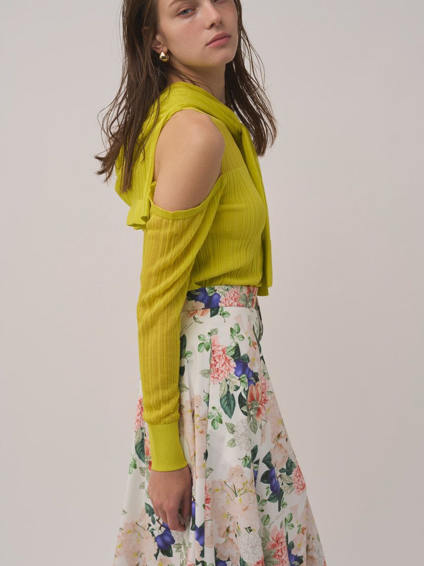 SNIDEL「ヘムフリルランダムリブカーディガン」|カーディガン|