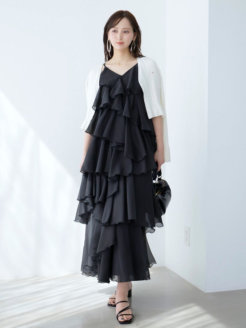 SNIDEL「ヘムフリルランダムリブカーディガン」|カーディガン|