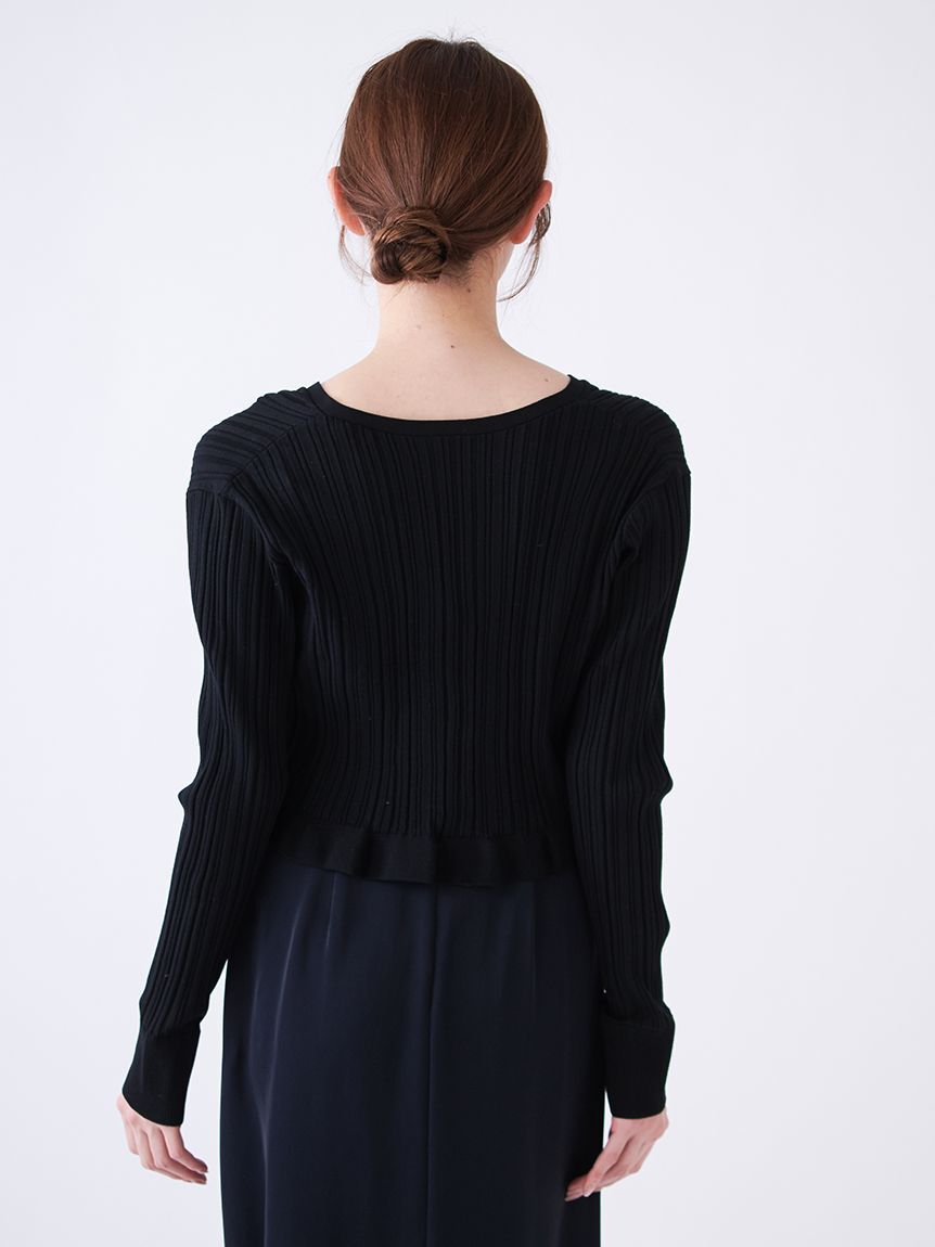 SNIDEL「ヘムフリルランダムリブカーディガン」|カーディガン|