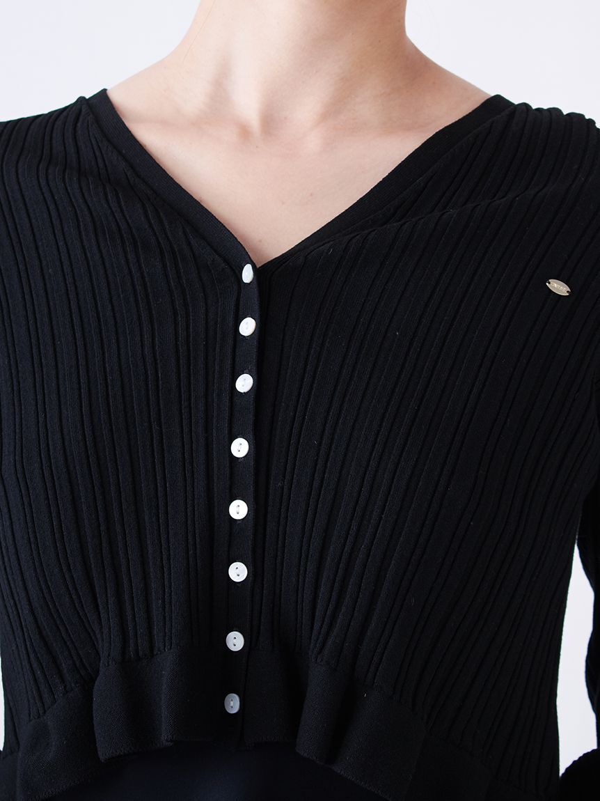 SNIDEL「ヘムフリルランダムリブカーディガン」|カーディガン|