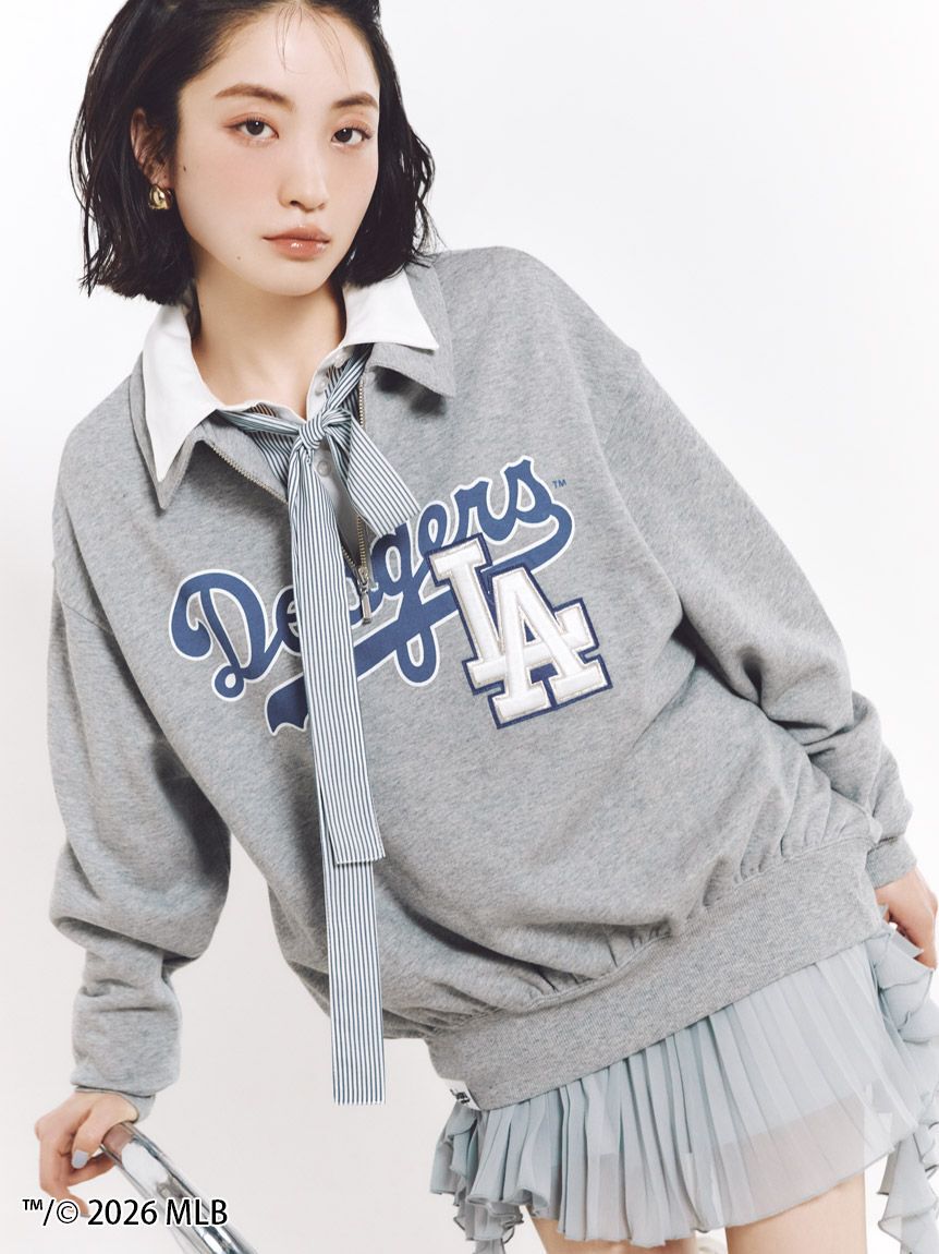 SNIDEL「【MLB】Sustainableハーフジップスウェット」|スウェット・ジャージ|GRY