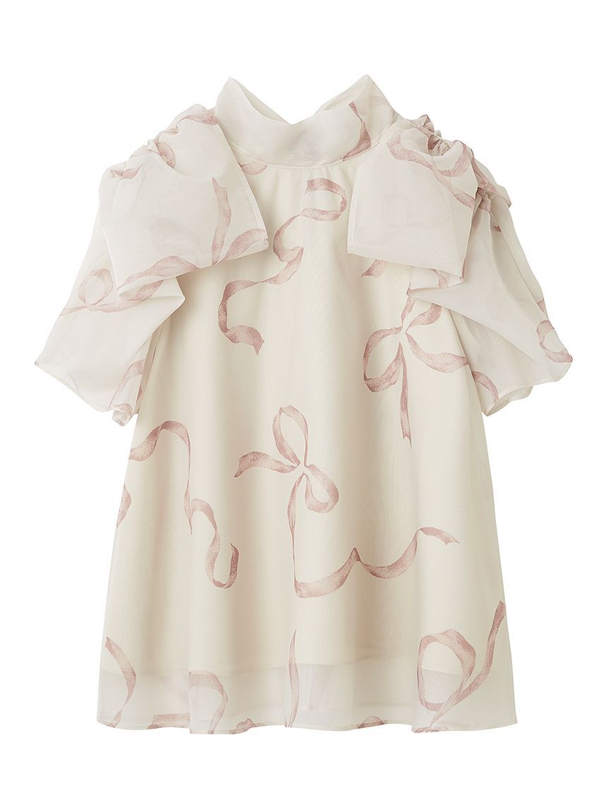 SNIDEL「Sustainableリボンライクオーガンシースルーブラウス」|シャツ・ブラウス|