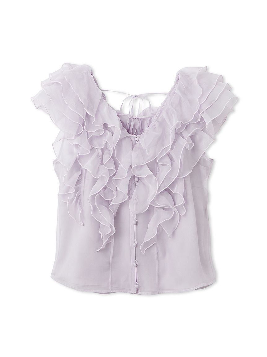 SNIDEL「【WEB限定カラーあり】ノースリフリルブラウス」|シャツ・ブラウス|