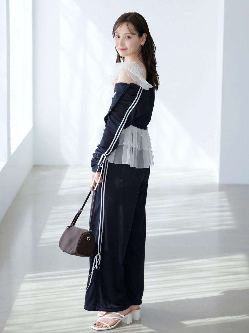 SNIDEL「Sustainableチュールペプラムブラウス」|シャツ・ブラウス|