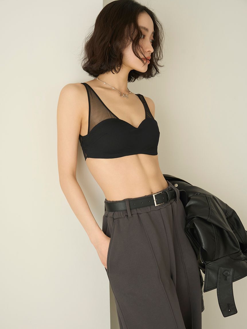 LILY BROWN Lingerie「【LILY BROWN Lingerie】シアーファンデノンワイヤー/ハーフトップ」|インナー|