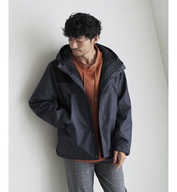 ikka「【撥水】sorona 3WAYライトハーフ」|ブルゾン・スタジャン|ネイビー