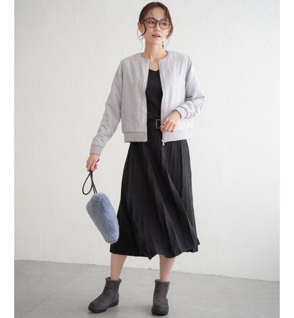 IKKA LOUNGE「フィット＆フレアニットプリーツワンピース」|その他|