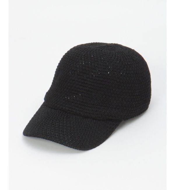 ikka「透かし柄編みキャップ」|その他|ブラック