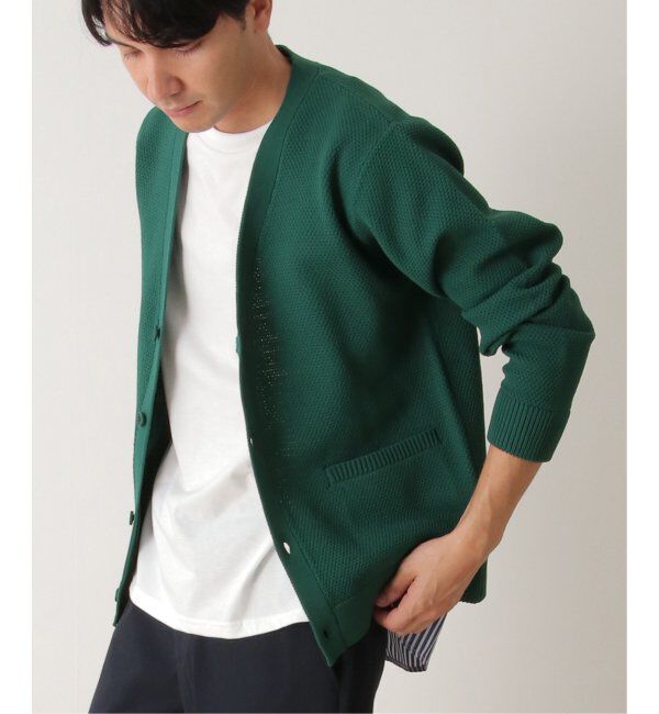 ikka「ラクカルニット鹿の子カーディガン」|その他|グリーン