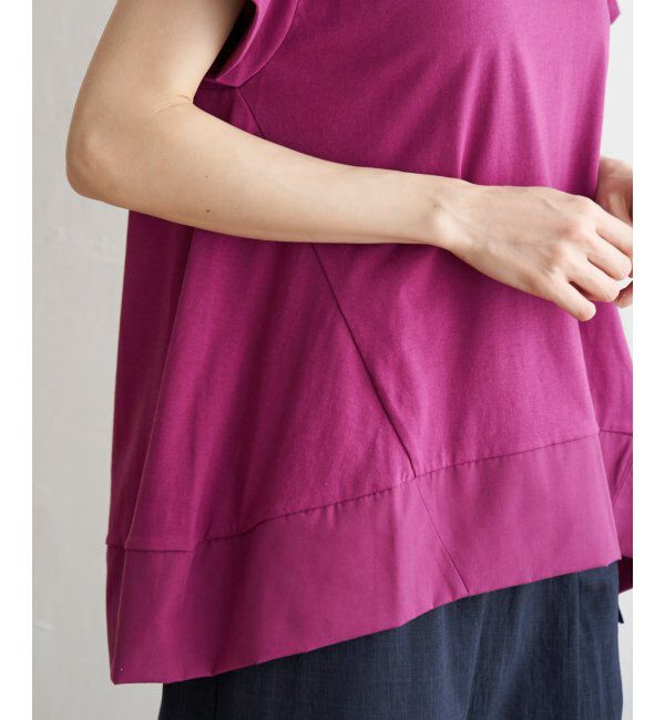 ikka「Aライン裾切り替えカットソー」|その他|