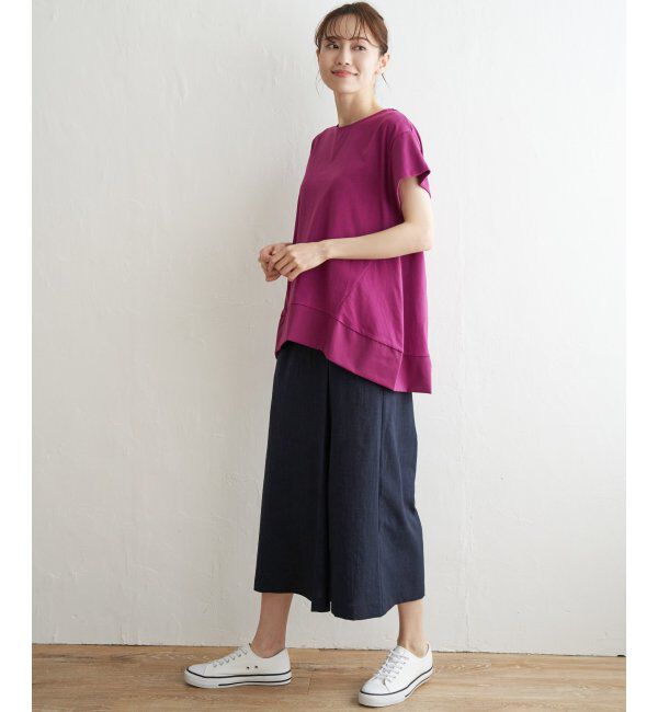 ikka「Aライン裾切り替えカットソー」|その他|