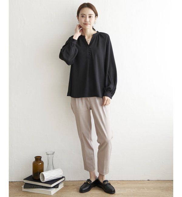 IKKA LOUNGE「クルミボタンスキッパーブラウス」|シャツ・ブラウス|