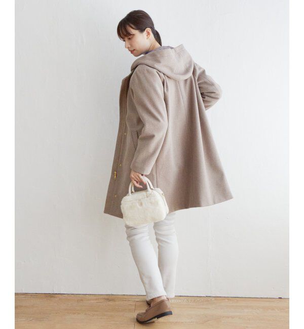 IKKA LOUNGE「ウールライクフード取り外しコート」|その他|