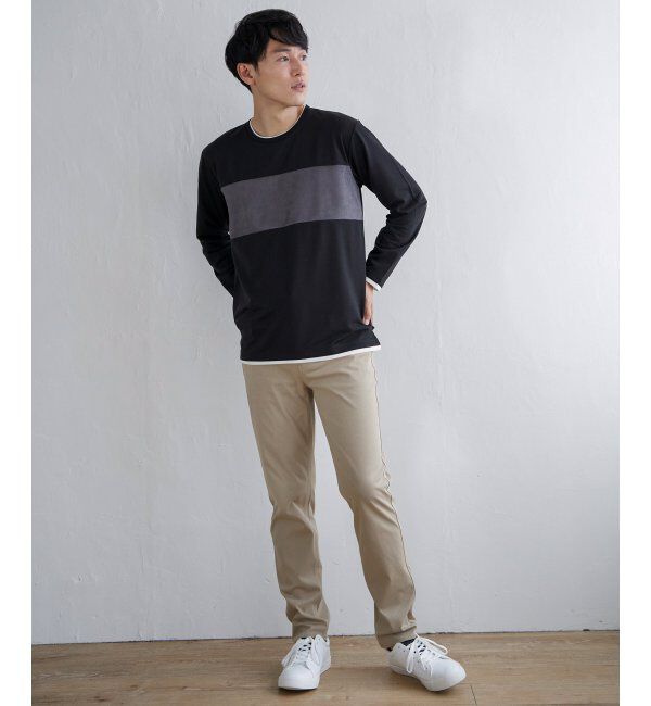 ikka「ミニ裏毛切り替えロンT」|Tシャツ・カットソー|