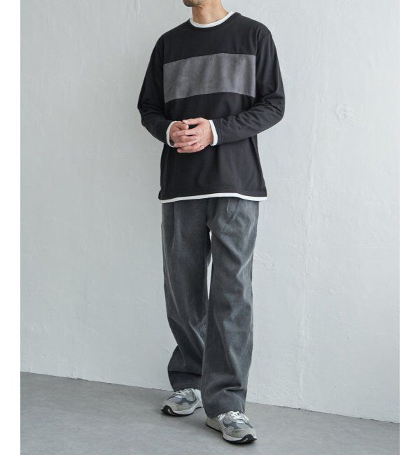 ikka「ミニ裏毛切り替えロンT」|Tシャツ・カットソー|