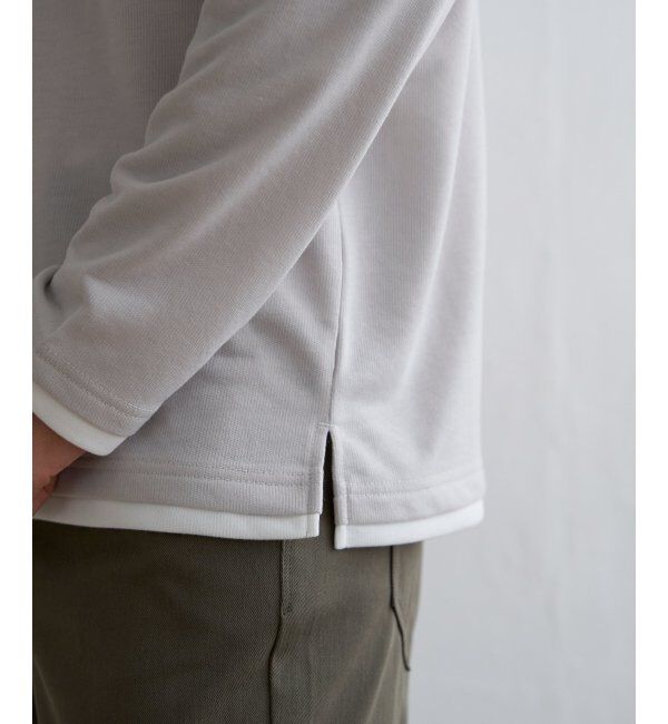 ikka「ミニ裏毛切り替えロンT」|Tシャツ・カットソー|