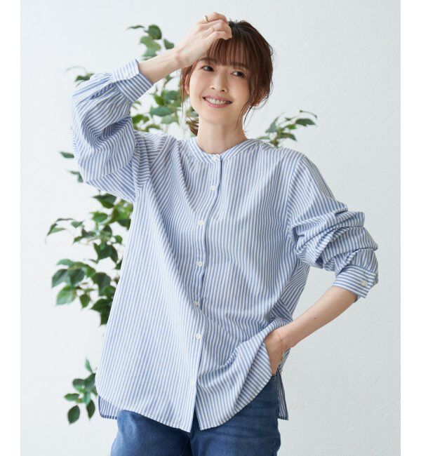 ikka「前後2WAYバンドカラーシャツ」|シャツ・ブラウス|