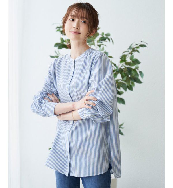 ikka「前後2WAYバンドカラーシャツ」|シャツ・ブラウス|