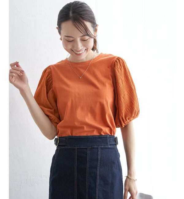 ikka「袖フクレ切替半袖プルオーバー」|その他|