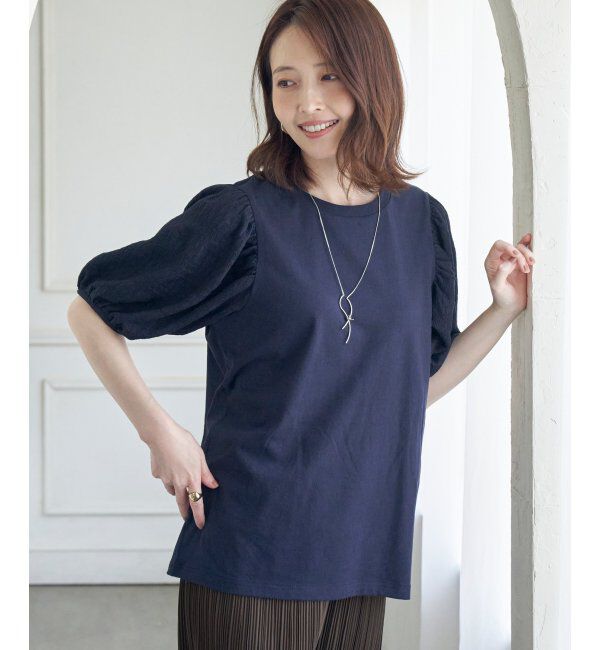 ikka「袖フクレ切替半袖プルオーバー」|その他|