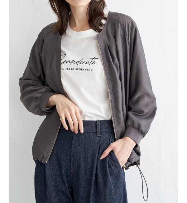 ikka「ライトブルゾン」|ブルゾン・スタジャン|