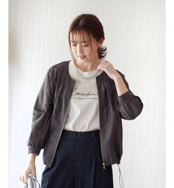 ikka「ライトブルゾン」|ブルゾン・スタジャン|