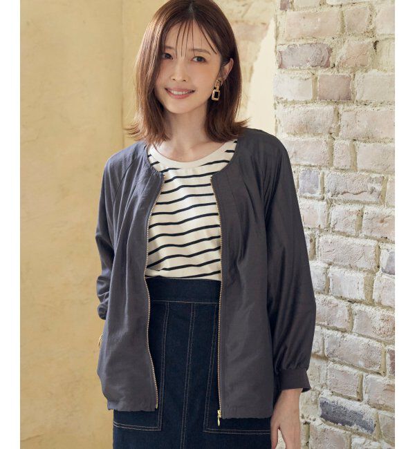 ikka「ライトブルゾン」|ブルゾン・スタジャン|