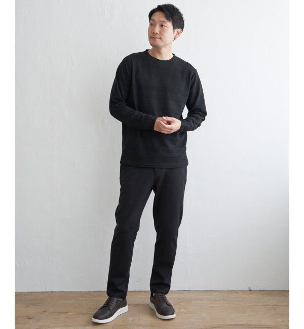 IKKA LOUNGE「ランダムリップルボーダーロンT」|Tシャツ・カットソー|