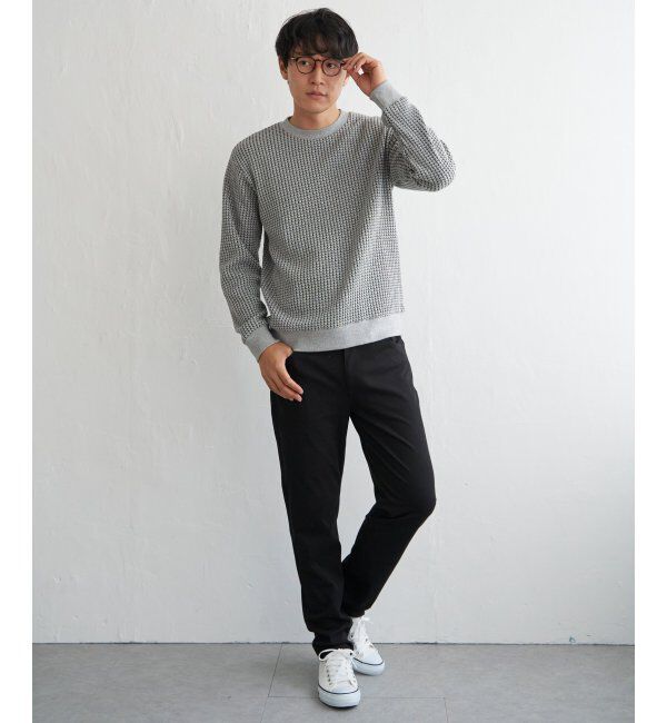 ikka「ビッグワッフルクルーネックプルオーバー」|パーカー|