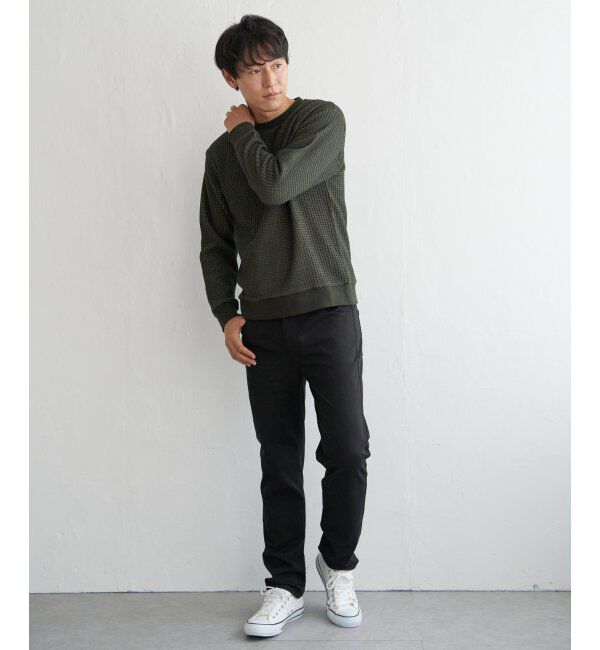 ikka「ビッグワッフルクルーネックプルオーバー」|パーカー|