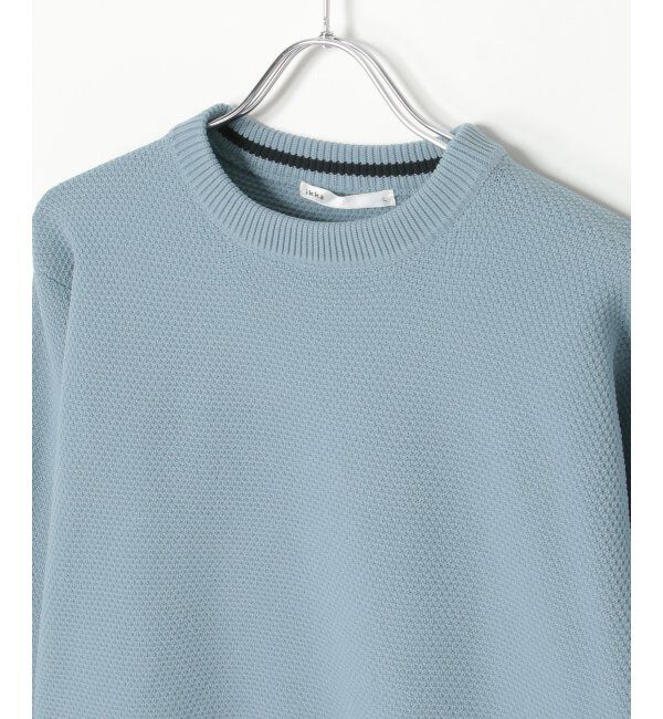 ikka「GOKU楽ニット鹿の子クルーネック」|プルオーバー|