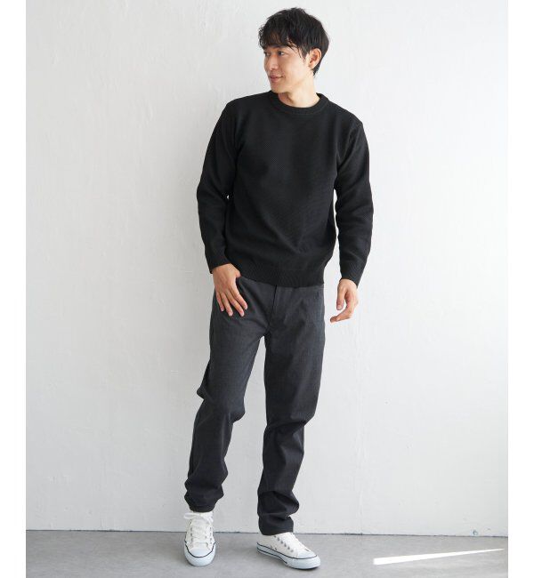 ikka「GOKU楽ニット鹿の子クルーネック」|プルオーバー|