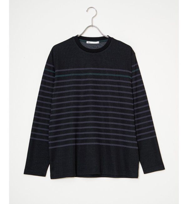 ikka「ダブルジャカードボーダーロンT」|Tシャツ・カットソー|